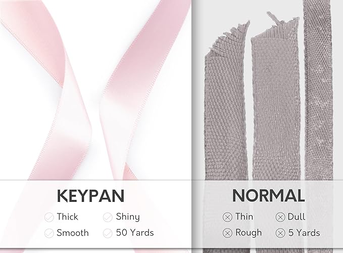 Valentines Pink Satin Ribbon 7/8 Inch x 50 Yards Double-Faced Ribbons - Image 4