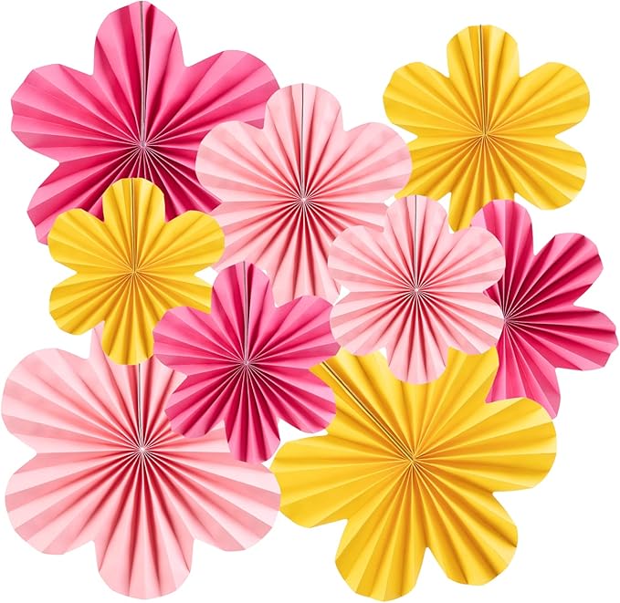 SUNBEAUTY 9 PCS Paper Flowers Decorations by SUNBEAUTY