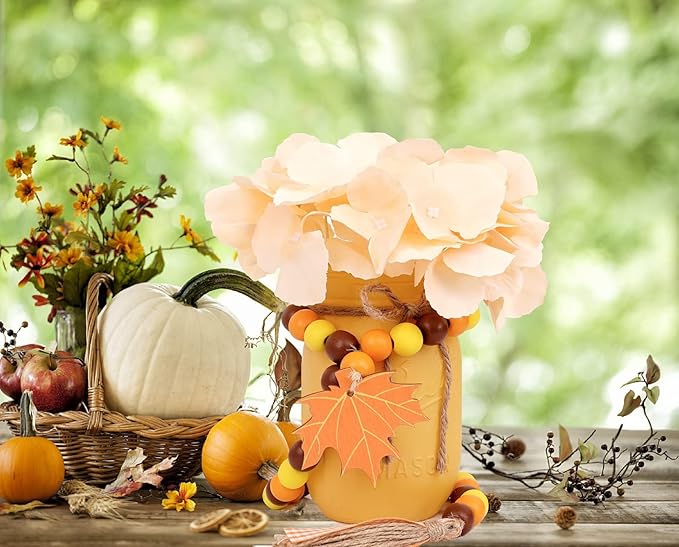Thanksgiving Decorations Mason Jar, Farmhouse Harvest Thanksgiving Table Decor - Image 4