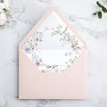 PONATIA 50PCS A7 Euro Flap Envelopes, 5.25 x 7.25'' Blush Pink Flowers Liner by ponatia
