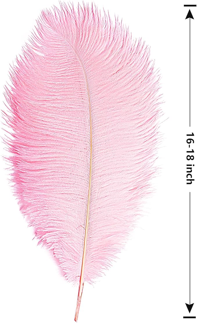 THARAHT 12PCS Ostrich Feathers Natural Bulk 16-18Inch - Image 2