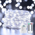 66Ft 200 LED Outdoor String Lights, Pure White Fairy Lights Battery Operated by Minetom