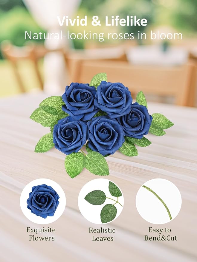 N&T NIETING Artificial Flowers Roses 25Pcs Fake Flowers Foam Roses - Image 7