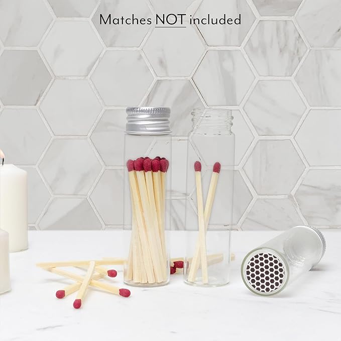 Darware Party Favor Matches Jars: Empty Glass Vials - Image 2