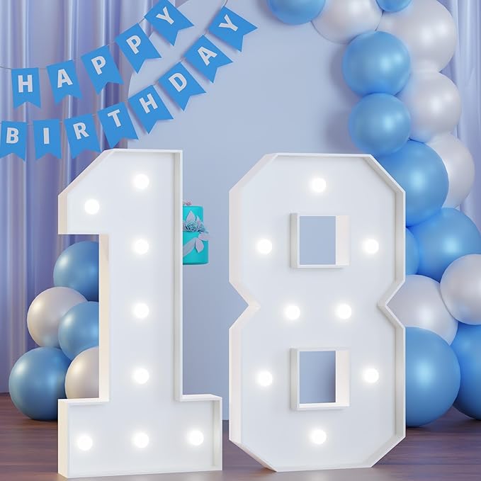 3FT Marquee Numbers 18, Happy 18th Birthday Decorations - Image 6