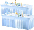 Wish Care 2 Pack Baby Blue Spandex Table Clothes by WishCare