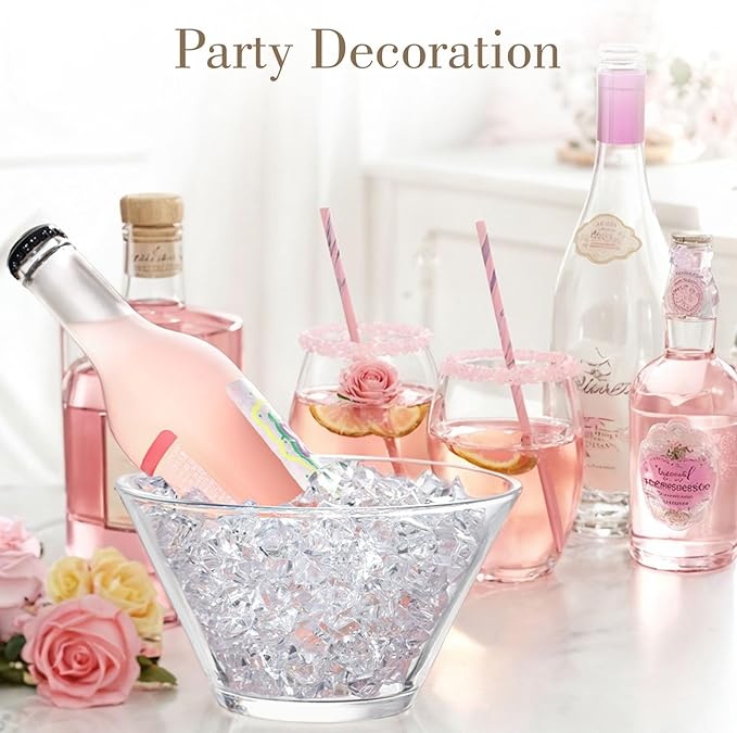 DomeStar 1000PCS Fake Ice, Acrylic Fake Diamonds Vase Filler Plastic Gems Clear - Image 5