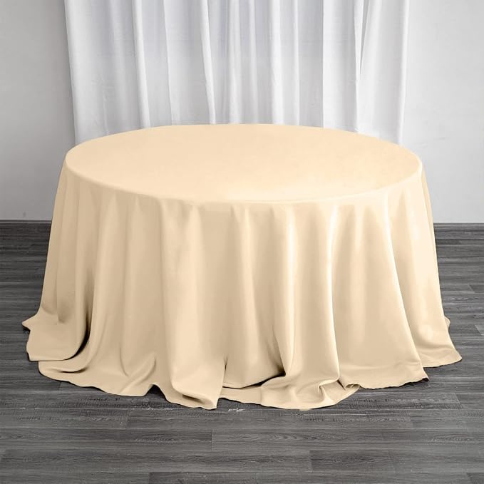 Efavormart Round Tablecloth, 132 Inch Stain & Wrinkle Resistant Washable Table by efavormart