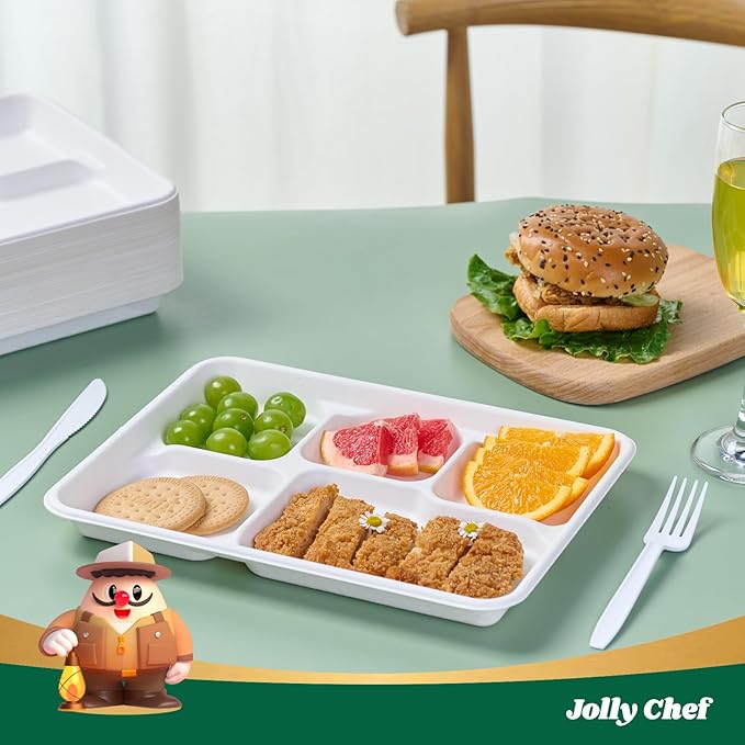 JOLLY CHEF Compostable  Compartment Paper Plates  *   Heavy - Image 9