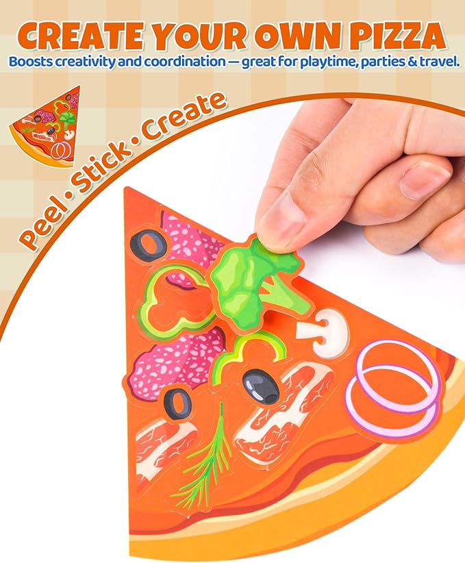 Aowplc 32 Sheets Make A Pizza Stickers - Image 5