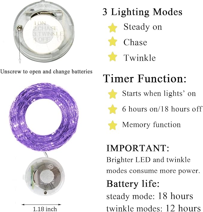 Twinkle Fairy Lights Battery Operated 3 Modes - Image 2
