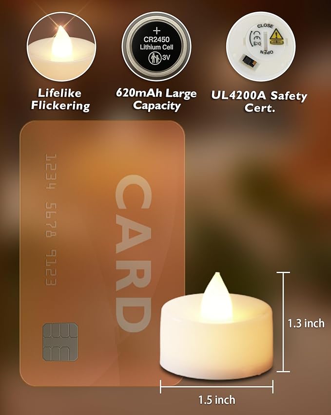 Homemory 24pcs Flameless LED Tea Lights - Image 4