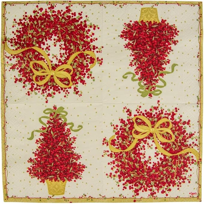 Caspari Pepperberry Paper Cocktail Napkins - Image 6