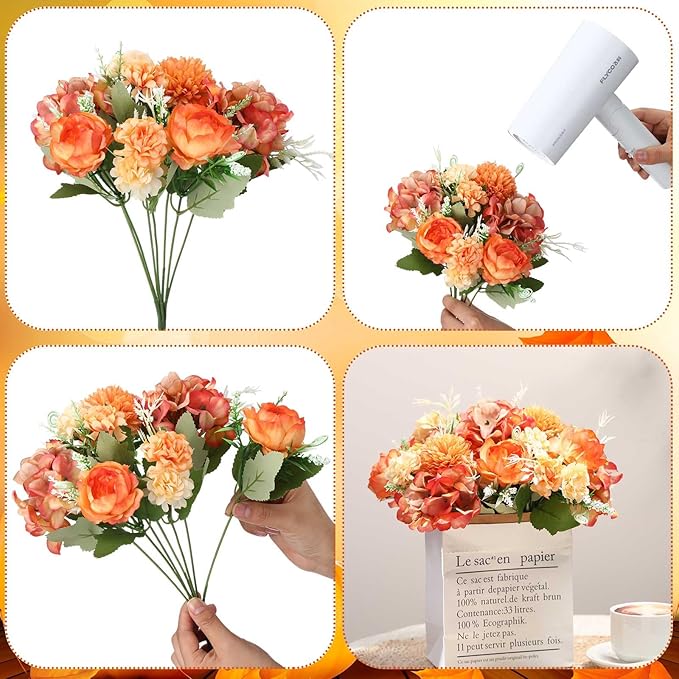Tigeen Artificial Flowers Artificial Peonies Silk Flowers Faux Peony Fake Peony - Image 3