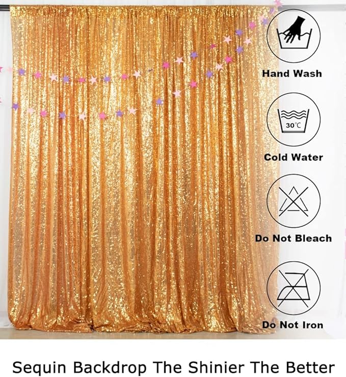 ShiDianYi 20FTX10FT Gold Sequin Photo Backdrop, Select Your Size, Wedding Photo - Image 6