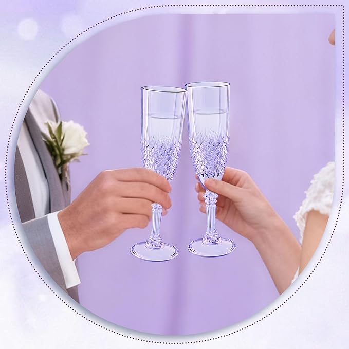 Plastic Champagne Flutes, for Weddings Bachelor Parties Toasting and Events - Image 5