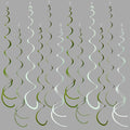 36Pcs Olive Green Hanging Swirl Decorations Ombre Sage Green Felt Swirl by pinkblume