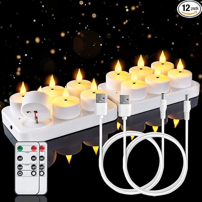 Homemory Rechargeable Tea Lights Flameless Candles by Homemory