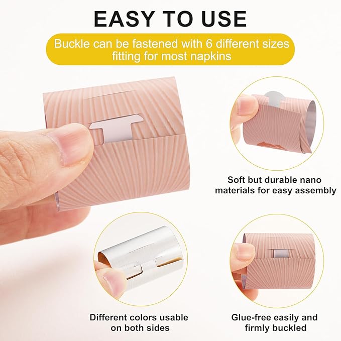 Polymer Material Reusable Napkin Band, Glue-Free Tear-Proof Water Resistant - Image 6