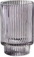 Serene Spaces Living Smoke Ribbed Glass Votive Holder, Measures 5" Tall and by SereneSpacesLiving