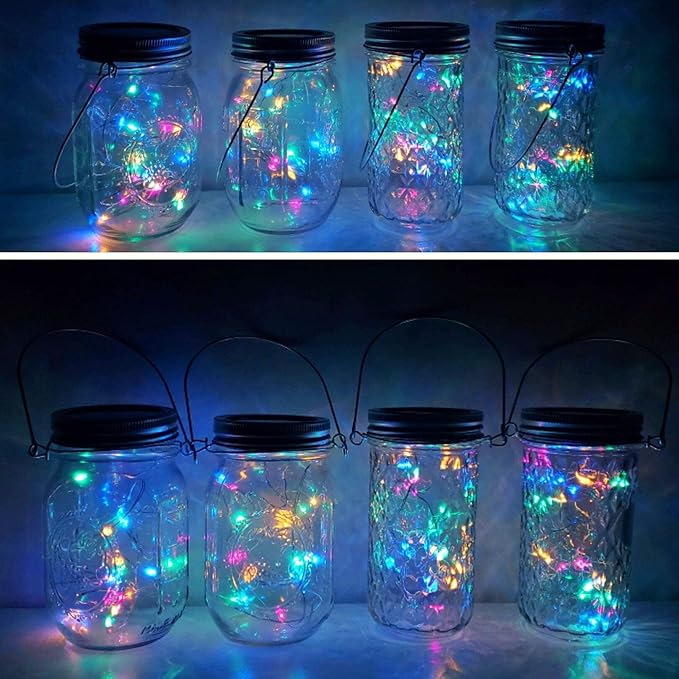 Solar Mason Jar Lights, 12 Pack 30 LED Waterproof Lid Light - Image 5
