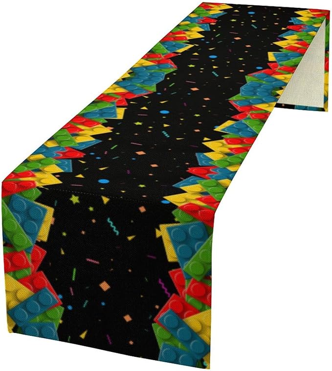 Building Blocks Table Runner Party Celebrating Colorful Blocks Table Runner by ShiTingYu
