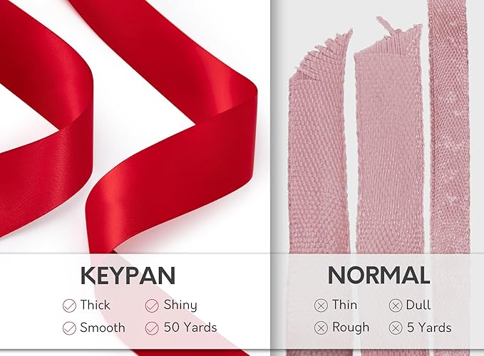 Red Satin Ribbon 1-1/2 Inch x 50 Yards Double-Faced Ribbons - Image 4