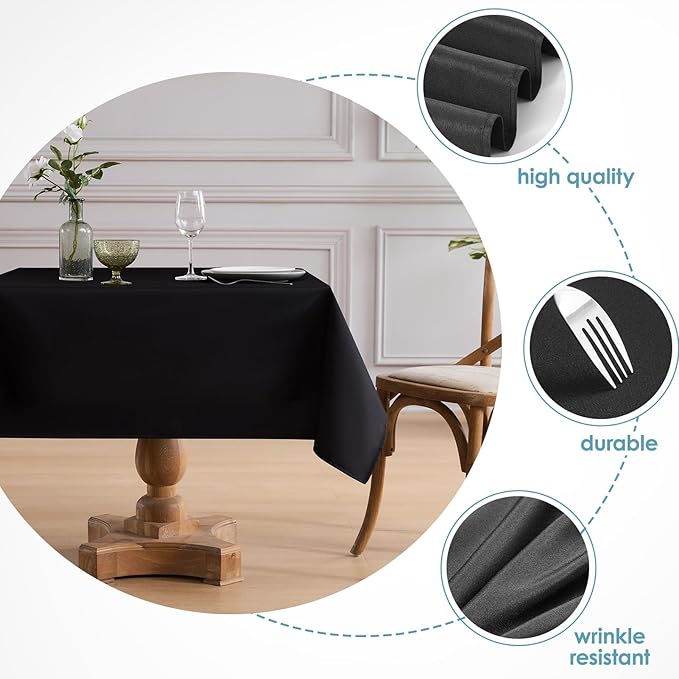 VidaFete Square Tablecloth 10 Pack52 x 52 Inch Tablecloths Stain Wrinkle - Image 2