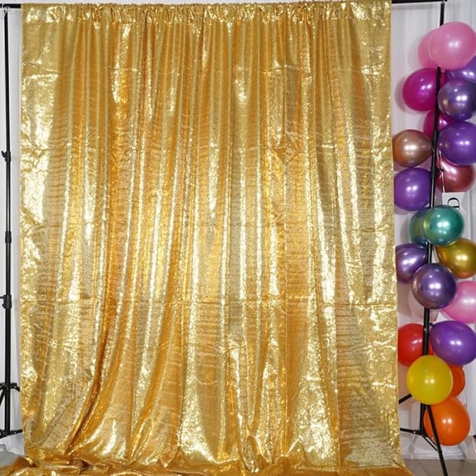Poise3EHome 6Ft x 8Ft Gold Sequin Backdrop, Glitter Thick Satin Background - Image 9