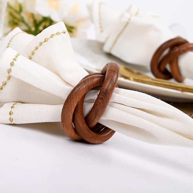 Three Ring Napkin Rings Set of 8, Decorative Handcuff Serviette Ring, Napkin - Image 6