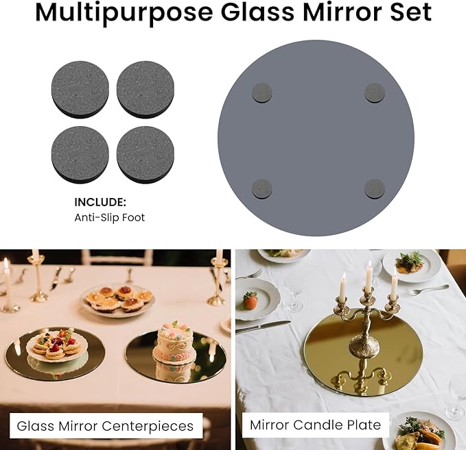 Glass Round Mirror Centerpieces - Image 2