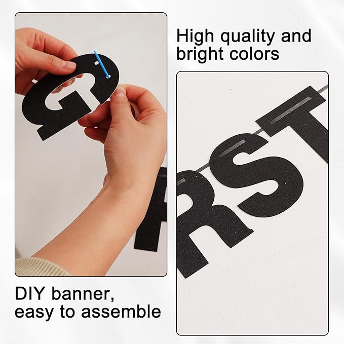 BEISHIDA 116 PCS A-Z Glitter Black DIY Letter Banner Kit Make Your Own - Image 3