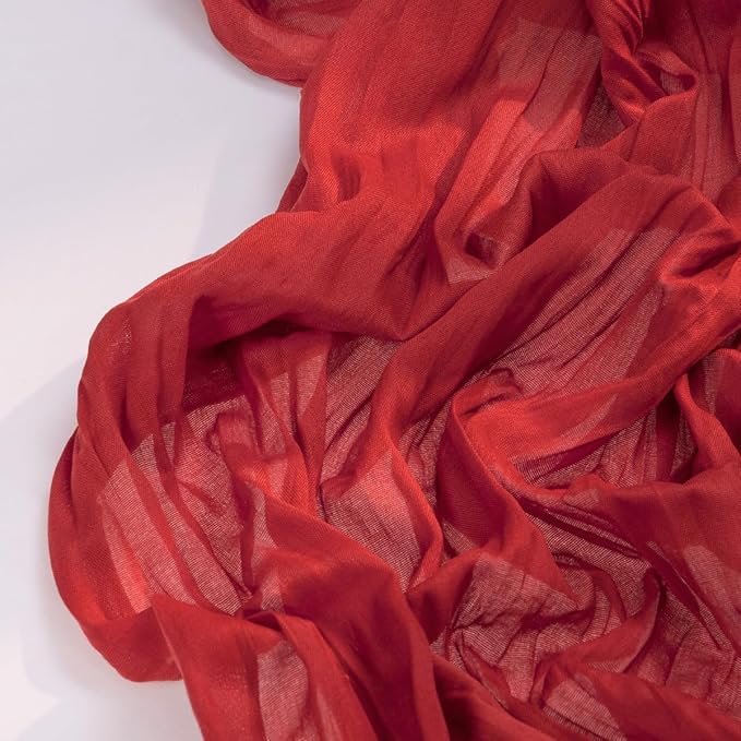Red Cheesecloth Table Runner 4 Pack Fall Table Runners Boho Gauze 120 Inches - Image 3