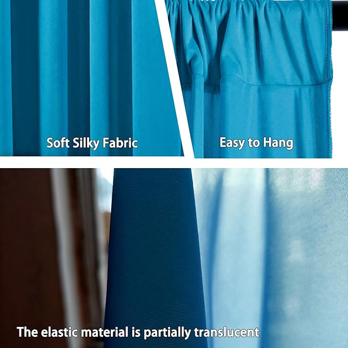 10 x 10 Feet Lake Blue Backdrop Curtain - Image 3