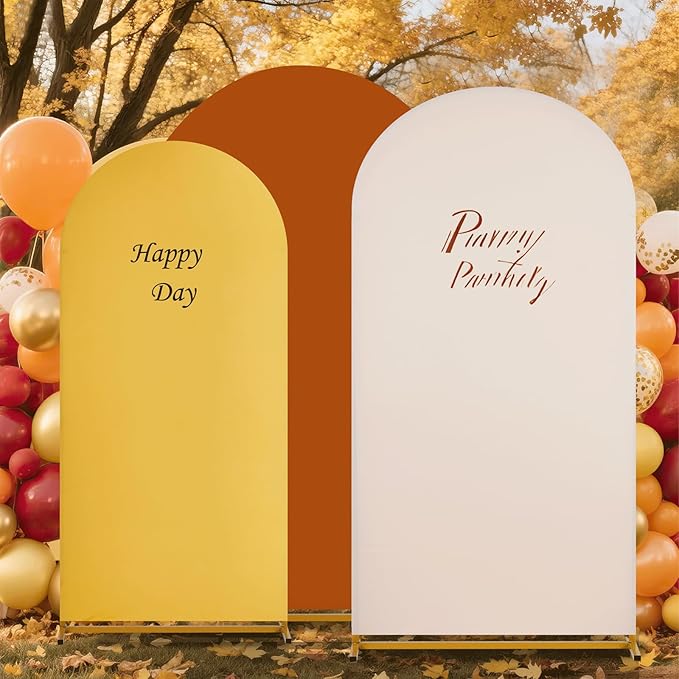 SoarDream Double-Sided Wedding Arch Backdrop Cover 6FT 6.6FT 7.2FT Set of 3 by SoarDream