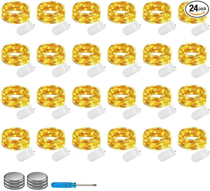 ZNYCYE Fairy Lights Battery Operated, 24 Packs 9.8FT 30LEDs+ 6 Replacement by ZNYCYE