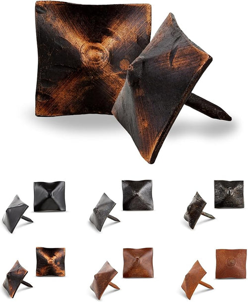 10 Pack 1" Square Head Iron Clavos Decorative Nails – Oil Rubbed Bronze – by BorderlandRusticHardware