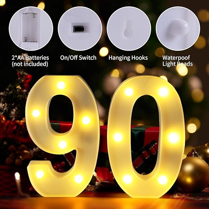 90th Birthday Decorations for Women Men, Happy 90 Birthday Decorations for - Image 3