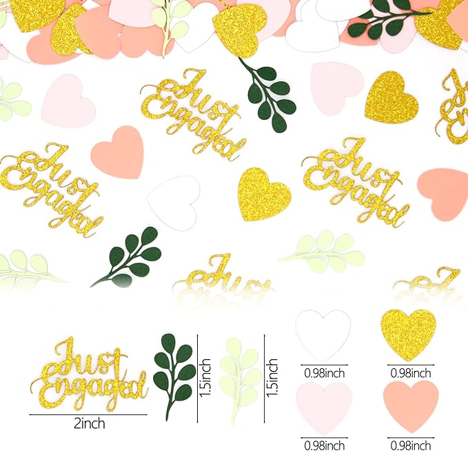 200PC Engagement Confetti for Engagement Party Decorations Sage Green and Pink - Image 3
