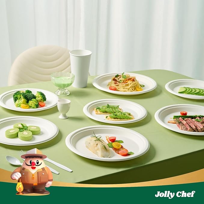 JOLLY CHEF Compostable Heavy Duty Plates   Eco-Friendly Disposable - Image 9