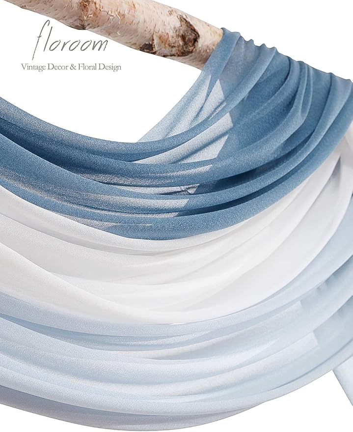Floroom Wedding Arch Draping Fabric 3 Panels 20Ft Chiffon Fabric Drapes Arbor - Image 4