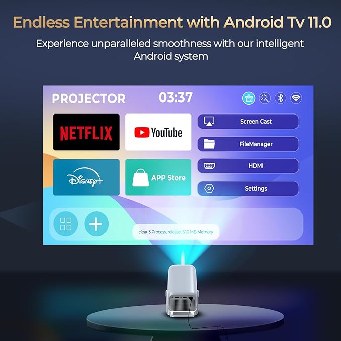 WEMI Native 1080P Smart Mini Projector - Image 2