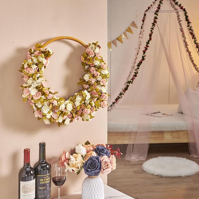 8 Pcs x 8.2 ft Flower Garland Artificial Rose Vine Flowers - Image 3