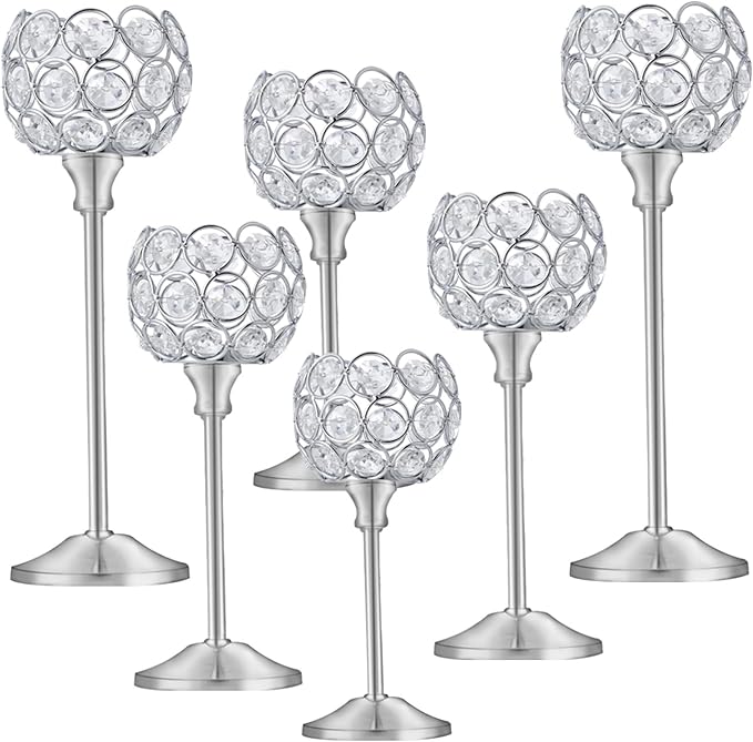 Crystal Candle Holders Set of 16 by Unknown