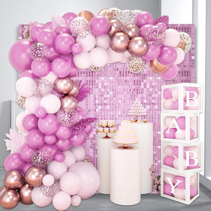 12PCS Light Pink Shimmer Wall Backdrop, Square Sequin Photo Backdrops Panel - Image 6
