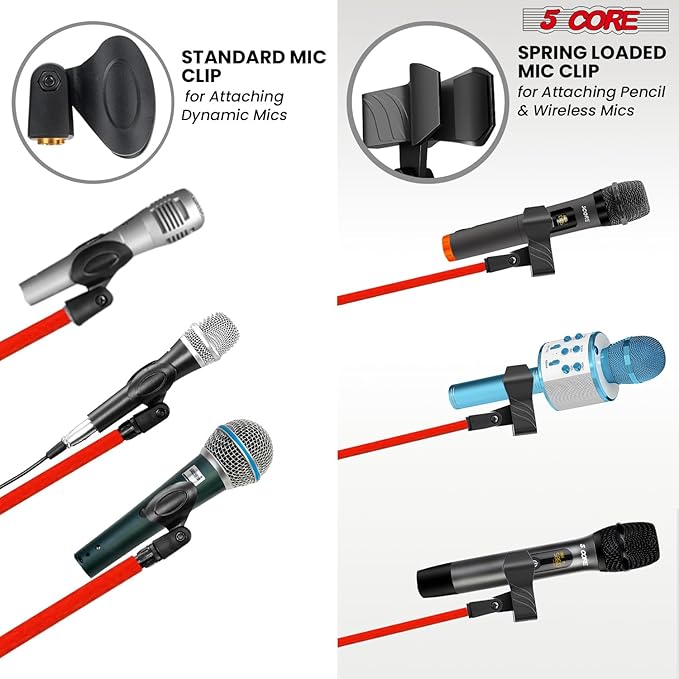 5 Core Tripod Mic Stand Floor Adjustable 18 to 72 Inches Sturdy Boom Arm Holder - Image 7