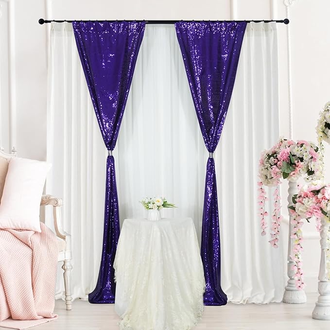 SquarePie Sequin Backdrop Curtain Non-Transparent Sparkly Background - Image 8