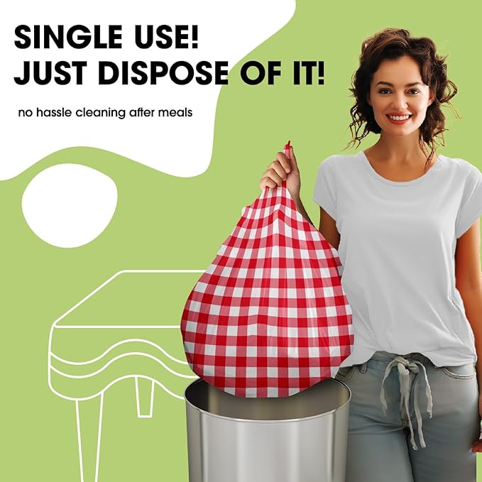 Pureegg Plastic Table Cloth Disposable 10 Pack, 54 x 108 Inch Table Cloths - Image 5