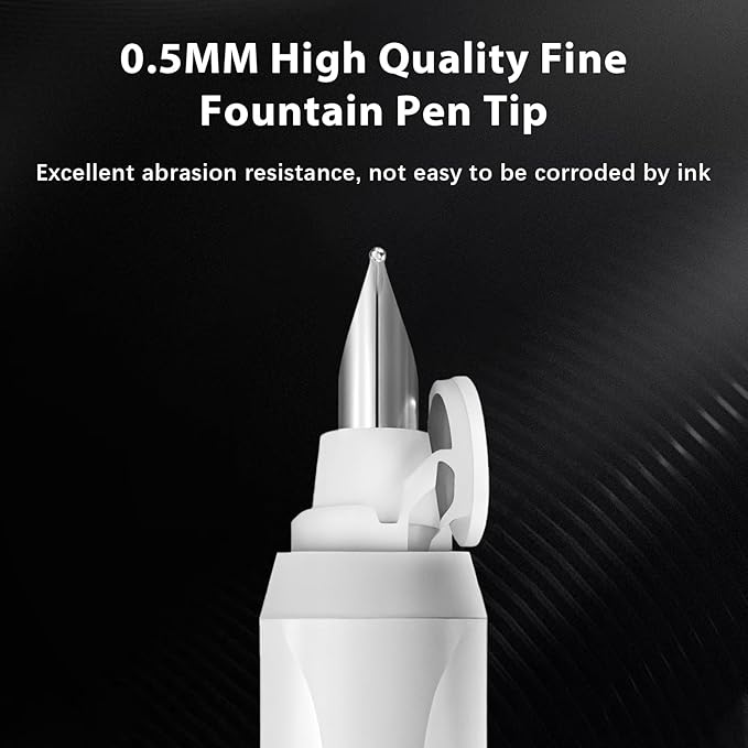 Retractable Fountain Pen Set, Click Fountain Pen Fine Nib, Capless Fountain Pen - Image 4