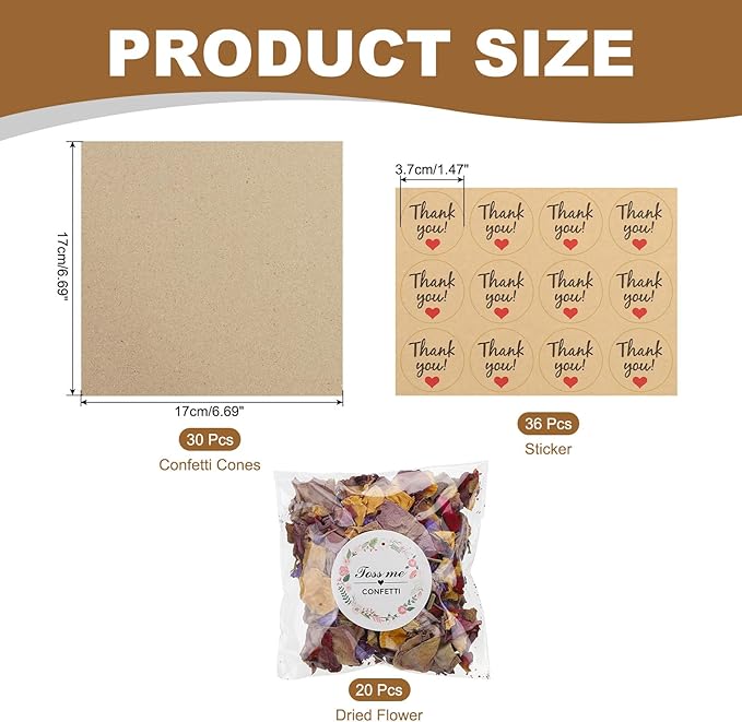 PATIKIL Dried Flower Confetti Cones - Image 2